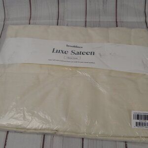 Brooklinen Luxe Sateen Duvet Cover Full Queen 100% Cotton Cream NEW